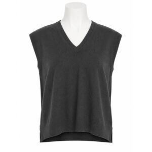 Splendid Jane Cashblend Sweater Vest | Charcoal V-Neck Luxe Minimal | Size XS